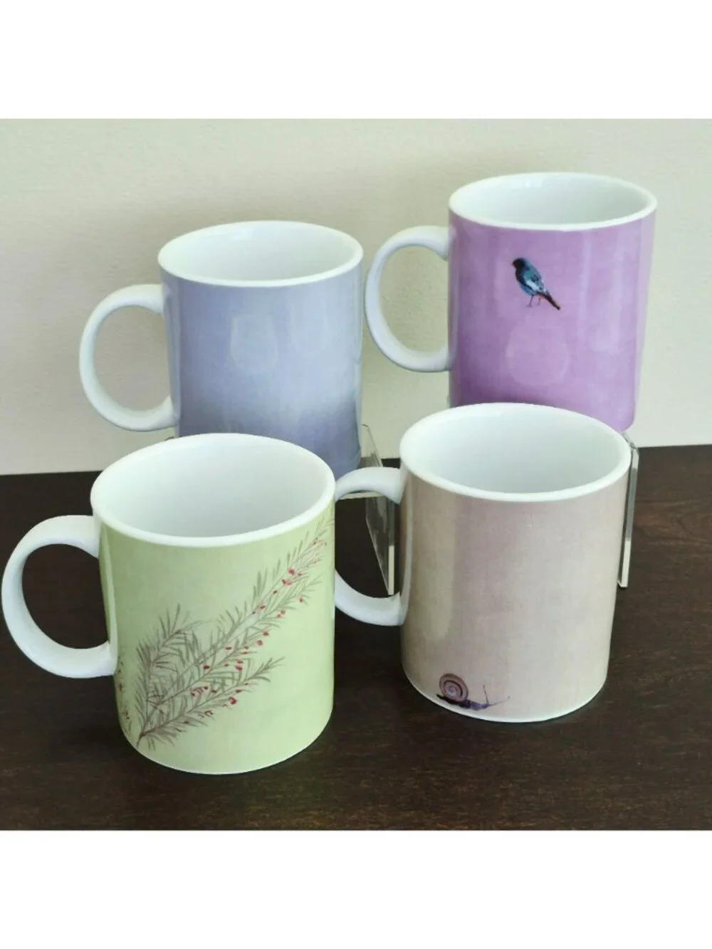 Marshall Fields Botanical Mug Set, Cherry Blossom, Magnolia & Hellebore Flowers